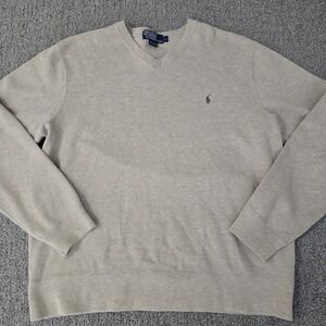 Ralph Lauren Men's V-Neck Sweater in Light Gray
